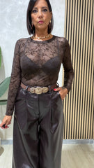 Body Pizzo Fiore Marrone