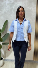 Gilet Denim Bianco