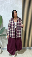 Camicia Quadri Borgogna