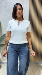 Maglia Polo Camicia Bianca