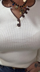 Maglia Coste Panna