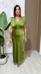 Abito Satin Verde
