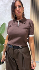Polo Bicolor Marrone