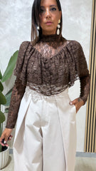 Blusa Pizzo Marrone