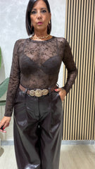 Body Pizzo Fiore Marrone