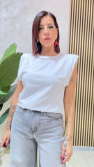 T Shirt Borchie Bianca art.595
