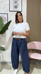 Pantalone Velluto Blu