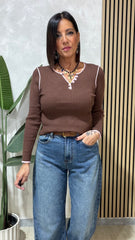 Maglia Coste Marrone