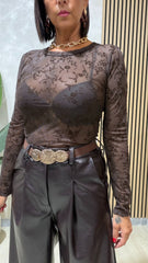 Body Pizzo Fiore Marrone