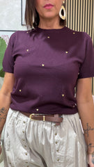 Maglia Cuori Prugna