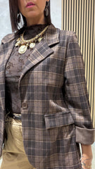 Blazer Quadri Marrone