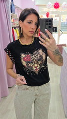 T SHIRT TIGRE NERA