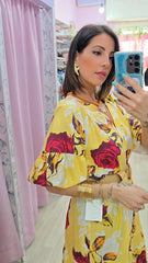 ABITO FLOWERS GIALLO