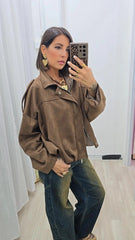 Giubbino Scamosciato Marrone