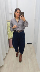 Pantalone Velluto Blu