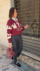 Pull Scritta Bordeaux