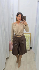 BERMUDA IN ECOPELLE CHOCO