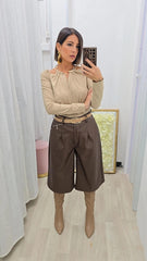 BERMUDA IN ECOPELLE CHOCO