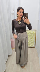 Maglia Scollo Trasversale Marrone