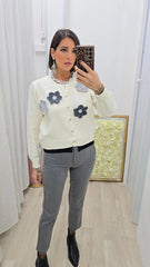 Cardigan Fiorellino Bianco