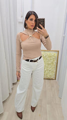 Maglia Farfalla Beige