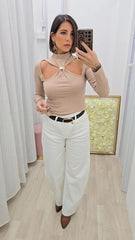 Maglia Farfalla Beige