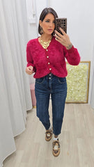 Cardigan Peloso Amaranto