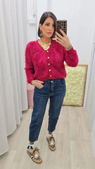 Cardigan Peloso Amaranto