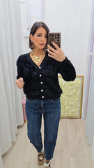 Cardigan Peloso Nero