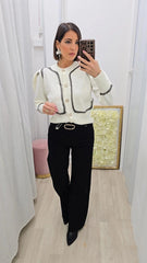 CARDIGAN BUTTONE PANNA ART.5218