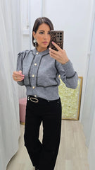 CARDIGAN BUTTONE GRIGIO ART.5218
