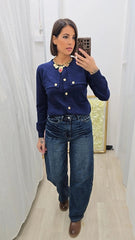 CARDIGAN PATTA BLU ART.3667