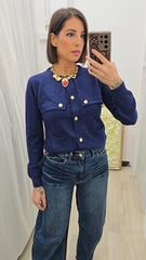 CARDIGAN PATTA BLU ART.3667