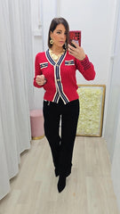 Cardigan Romantica Rosso art.15654