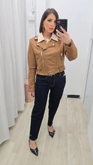 Giubbotto Biker Eco-camoscio