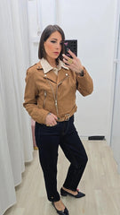 Giubbotto Biker Eco-camoscio