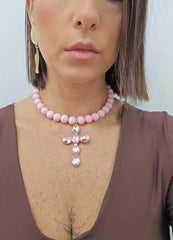 Collana Choker Rosa