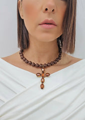 Collana Choker Marrone