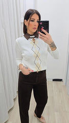 MAGLIA ROMBO BIANCA ART.2665