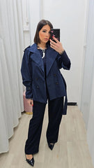 TRENCH MIDI BLU