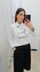 MAGLIA BASSOTTO BIANCA