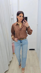 Camicia Verticale Marrone