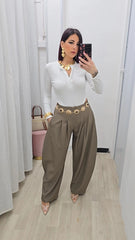 Pantalone Bisbiglio Tortora art66737