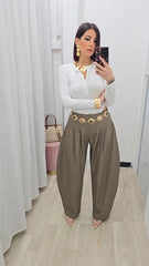 Pantalone Bisbiglio Tortora art66737
