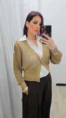 CARDIGAN LUREX ORO