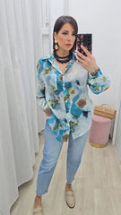 CAMICIA ASTRATTA  AZZURRA ART. 281