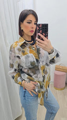 CAMICIA ASTRATTA  GRIGIA  ART.281