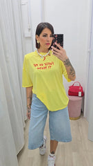 T-SHIRT TI PENSO GIALLA