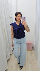 Cardigan & Scalda Spalle Blu  ART11018