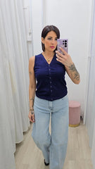 Cardigan & Scalda Spalle Blu  ART11018